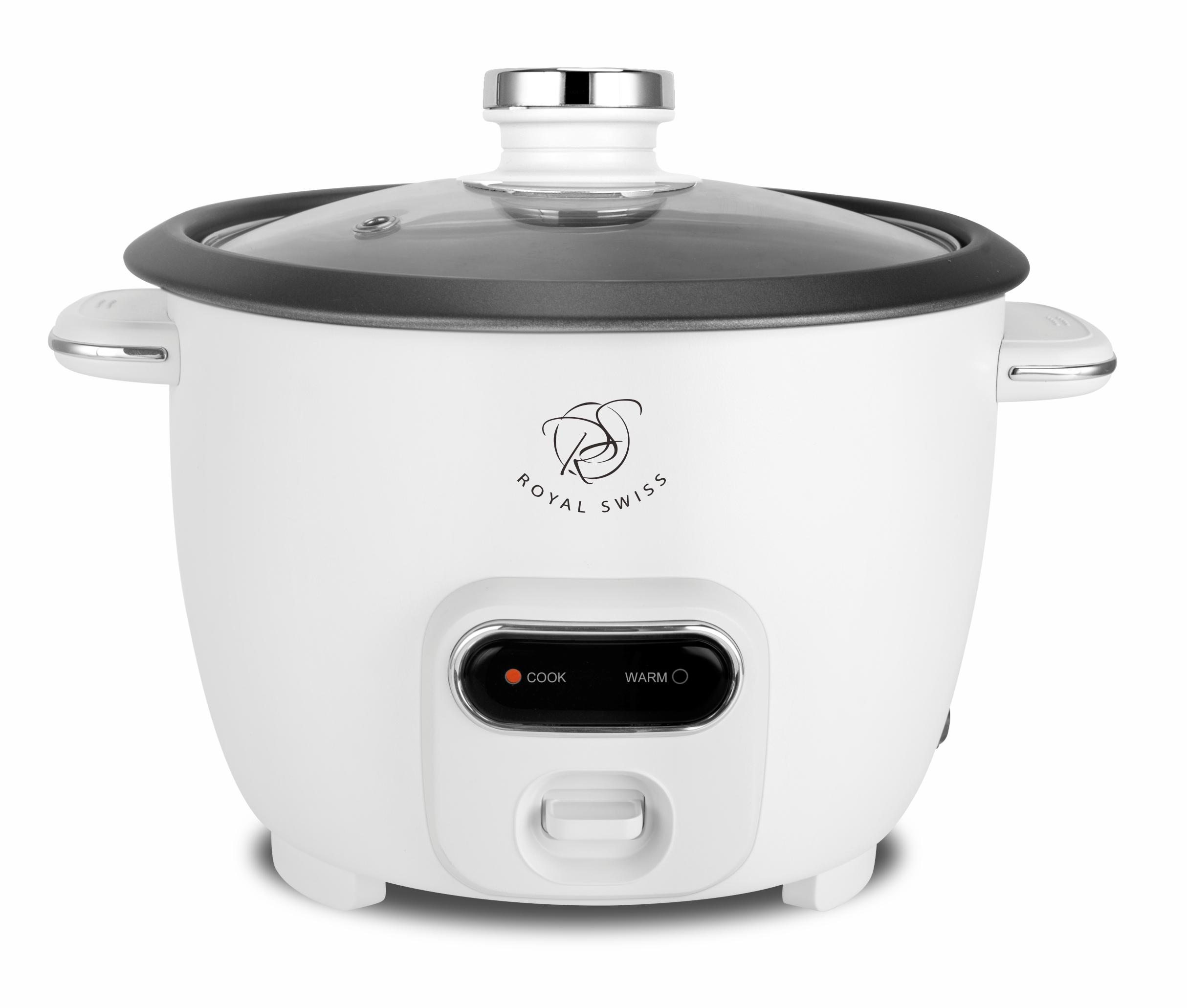 1.8L2.8L-RICE-COOKER-WHITE-COLOR Royal Swiss – Rice Cooker with Glass Lid - Image 1